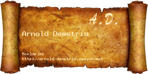 Arnold Demetria névjegykártya